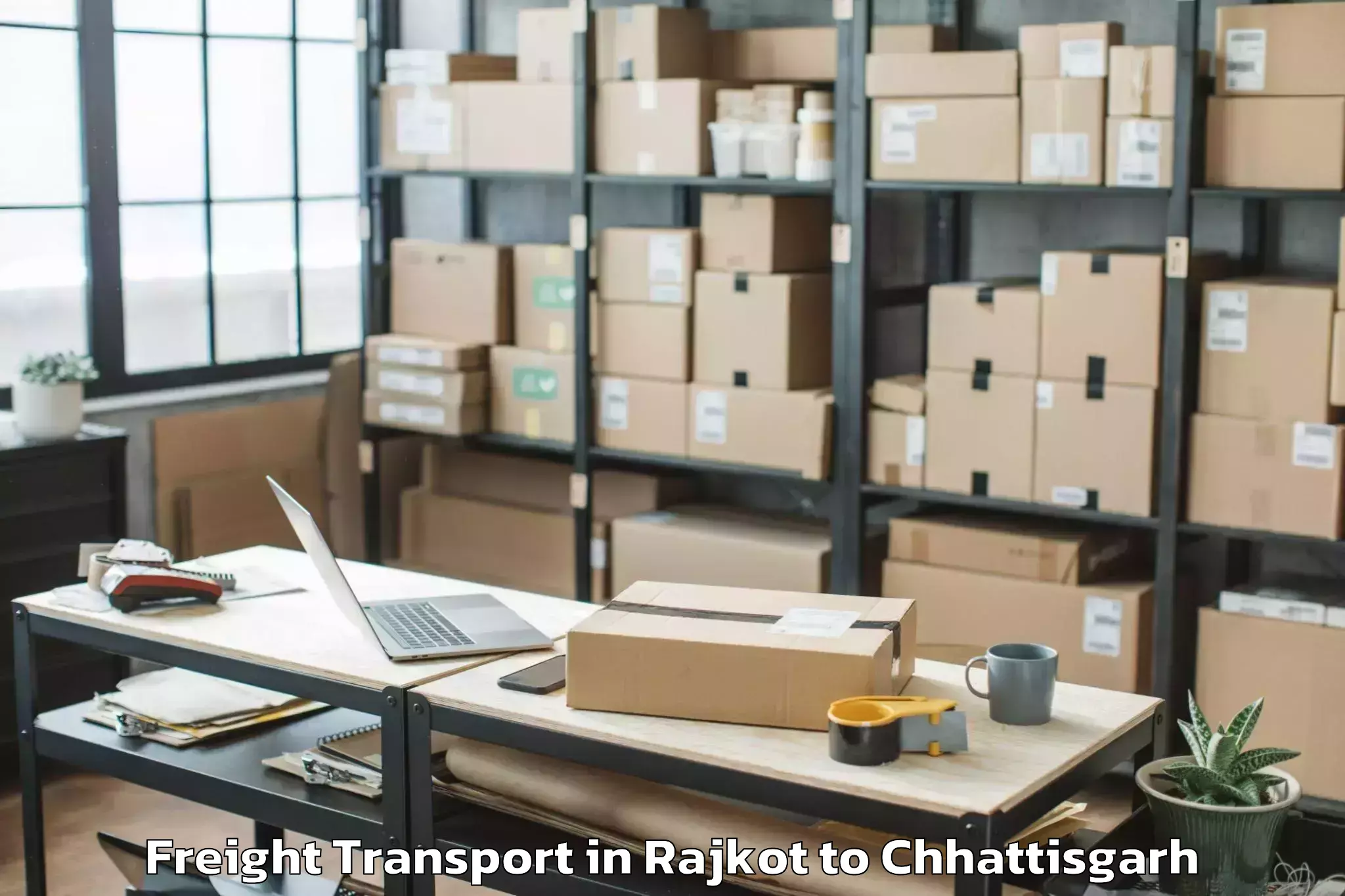 Reliable Rajkot to Labhandih Freight Transport